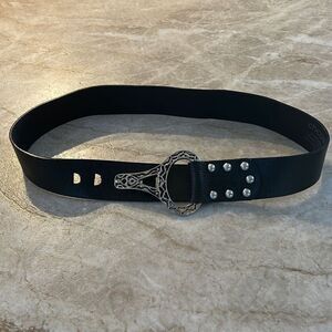 CHICOS Black Leather Belt